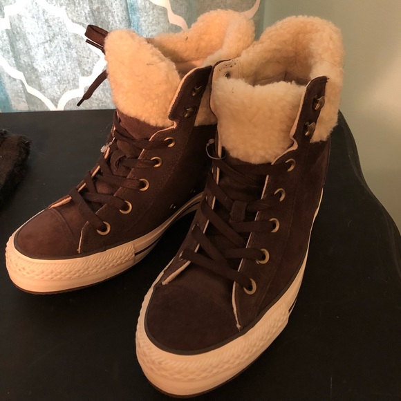 shearling converse platform